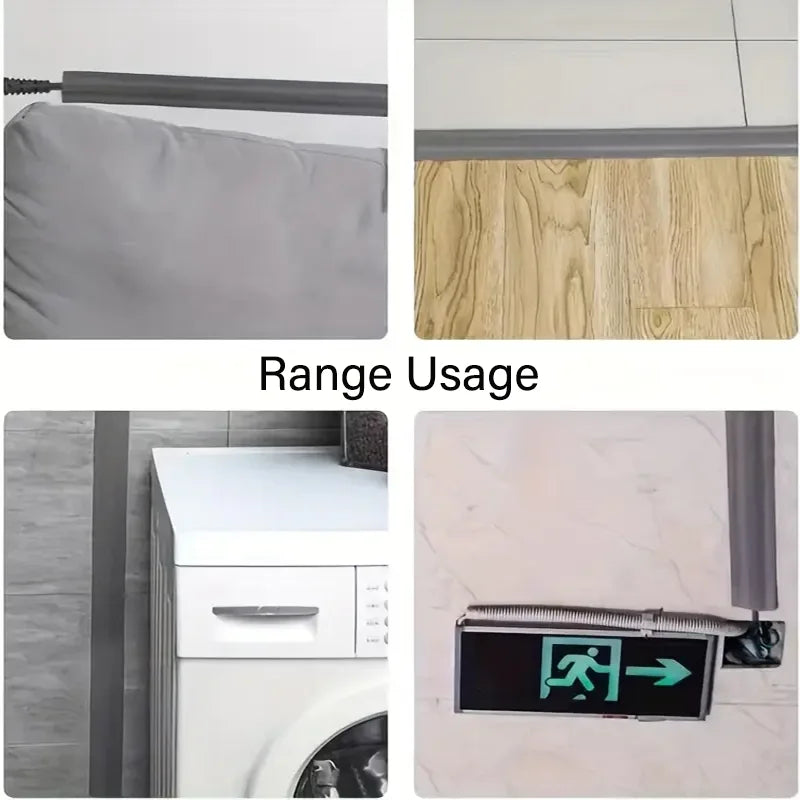 Self-Adhesive PVC Cable Protector Strip — Wire & Cord Insulation Cover, Wear-Resistant Trip Prevention Organizer