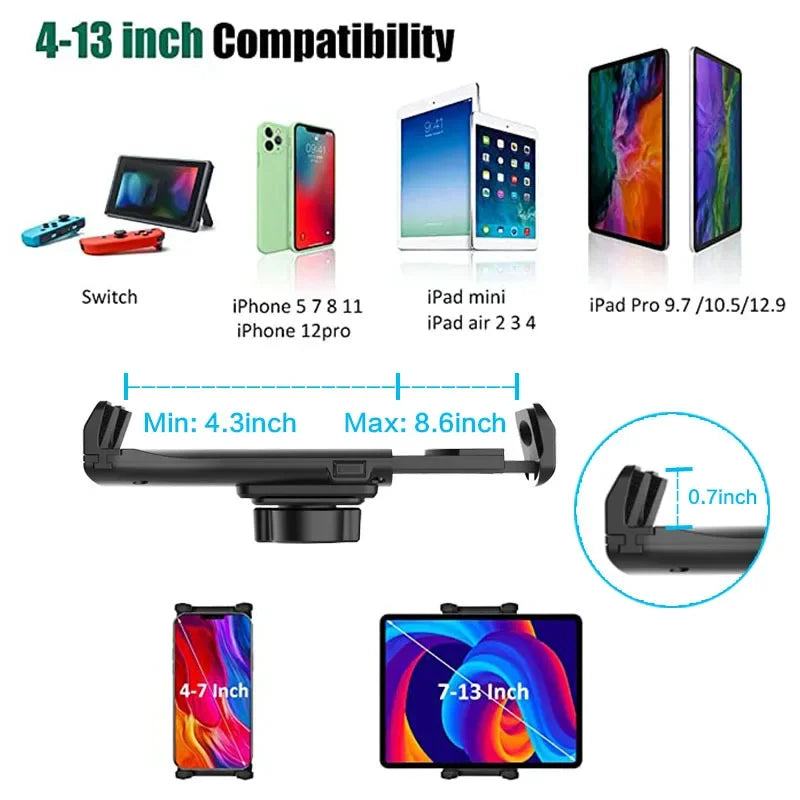 360 Adjustable Tablet Cup Holder Mount - Smartphone Holder for Car - 270 Tilt Bar with Triangular Base - Ram Mount Tablet Holder for SUVs