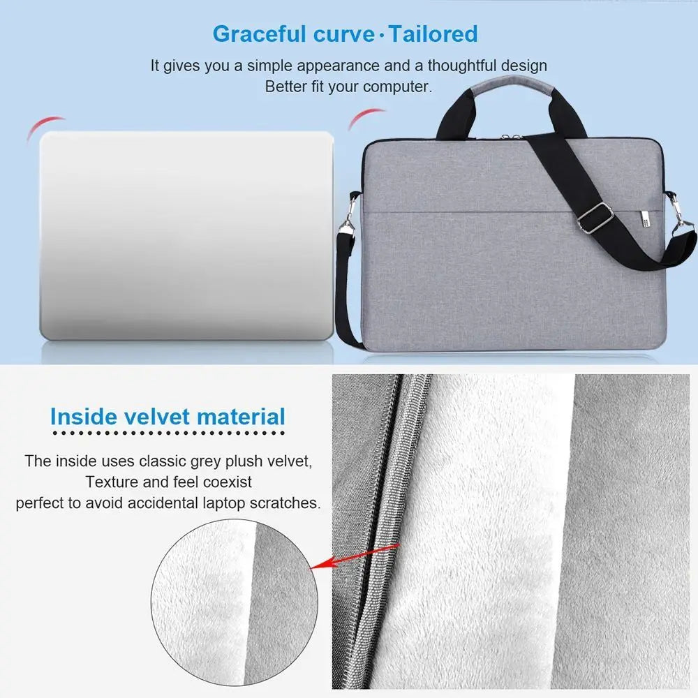 Ultra-Thin Laptop Handbag Sleeve – 13.3, 14, 15.6 Inch Notebook Cover Pouch Shoulder Bag for Lenovo, HP, Dell, Asus, Samsung
