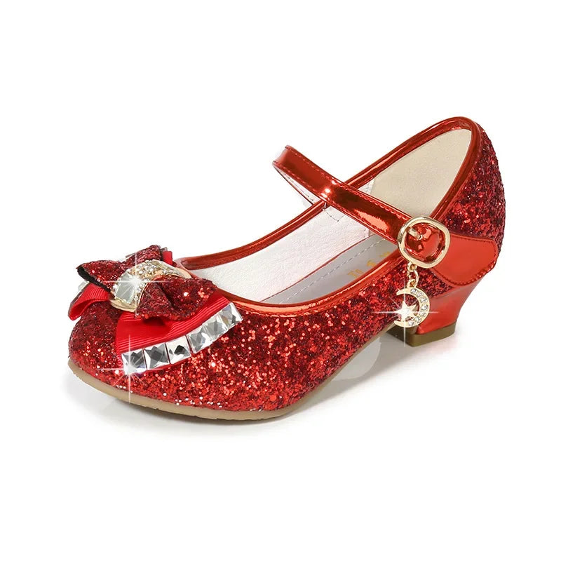 Children’s Princess Sandals - Girls’ Bowtie High Heel Wedding & Dress Shoes
