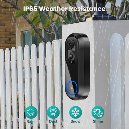 5G/2.4G WiFi 1080P Wireless Video Doorbell — Tuya App Smart Intercom, IP65 Waterproof, 7000mAh Battery