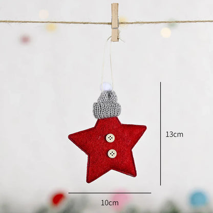 Red Star Christmas Tree Ornament – DIY Xmas Pendant New Year Party Gift Home Decor Noel Navidad