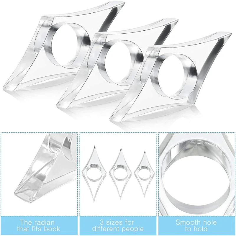 Multi-Function Acrylic Thumb Book Holder – Convenient Page Support & Bookmark for School & Office