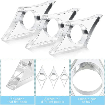 Multi-Function Acrylic Thumb Book Holder – Convenient Page Support & Bookmark for School & Office