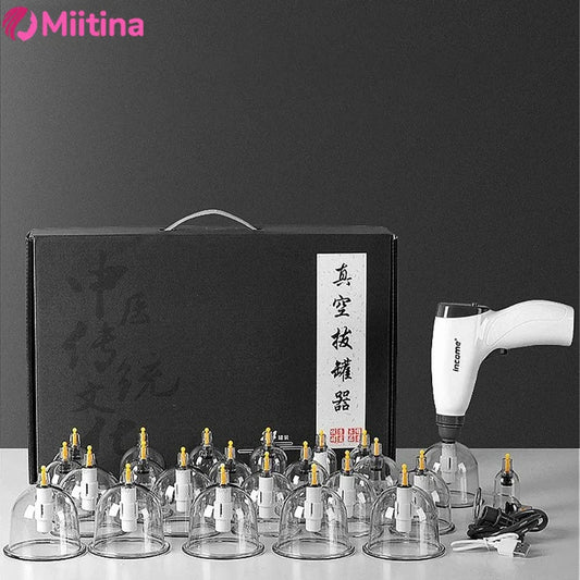 Electric Cupping Machine – Household Vacuum Cupping Set with Easy Suction Gas Tank