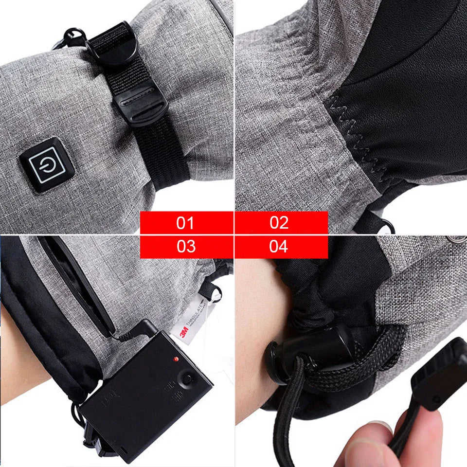 Electric Thermal Winter Gloves – 3M Cotton Heating, Waterproof Hand Warmers for Snowboard, Cycling, Motorcycle & Ski