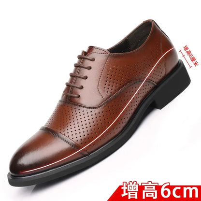 Men's Elevator Dress Shoes - 6CM Heightening Leather Business & Wedding Shoes Size 37-46