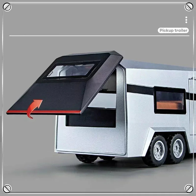 1:32 Tesla Cybertruck Diecast Alloy Model Car with Sound & Light – Off-Road Truck Toy Gift for Kids with Carrying Suitcase