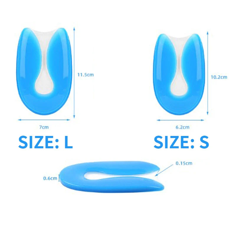 Silicone Gel Insoles – Heel Cushion Soles for Foot Pain Relief, Plantar Fasciitis Protectors, Spur Support Shoe Pads, Feet Care Inserts