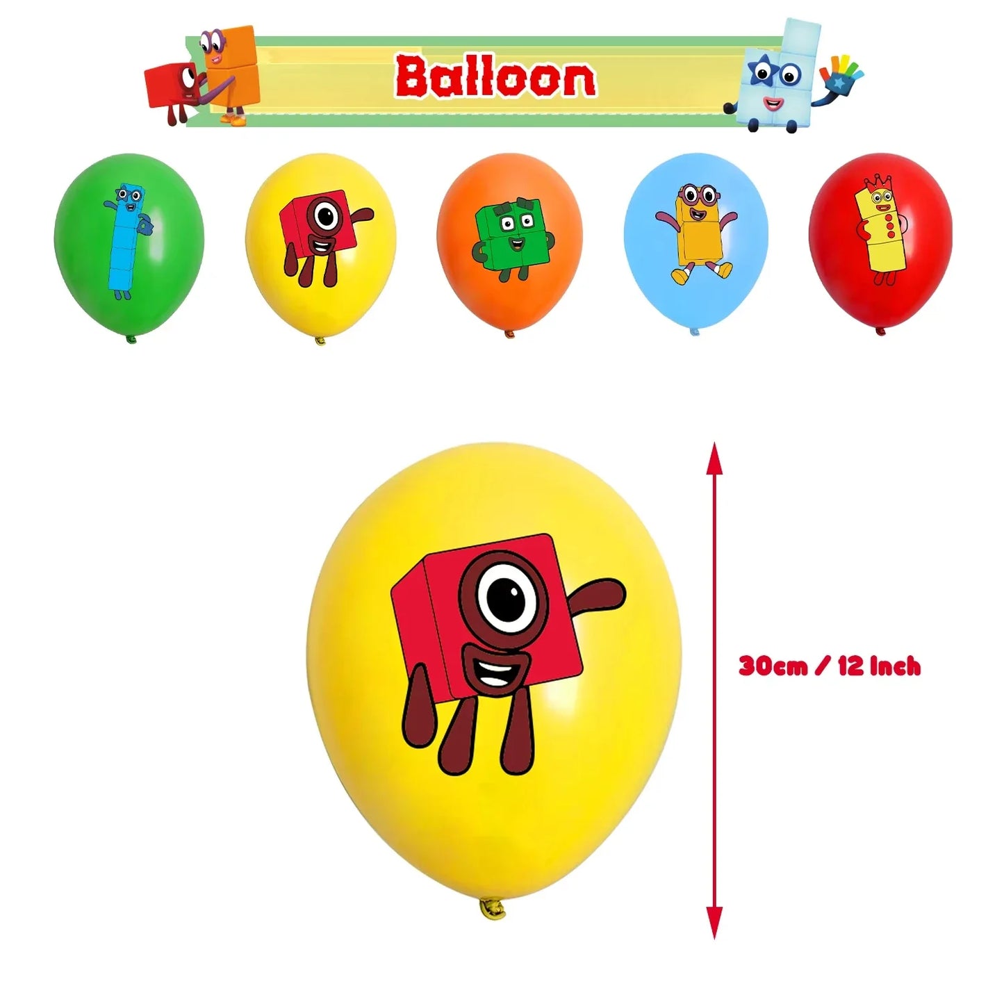 Number Birthday Building Blocks Party Decorations Set – Tablecloth, Banner, Balloons & Cake Topper for Kids & Baby Shower Supplies