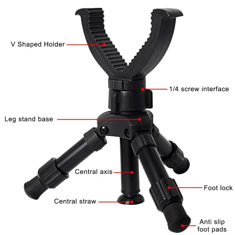 Portable Adjustable Rifle Tripod — Gun Support Monopod for Hunting & Outdoor Practice