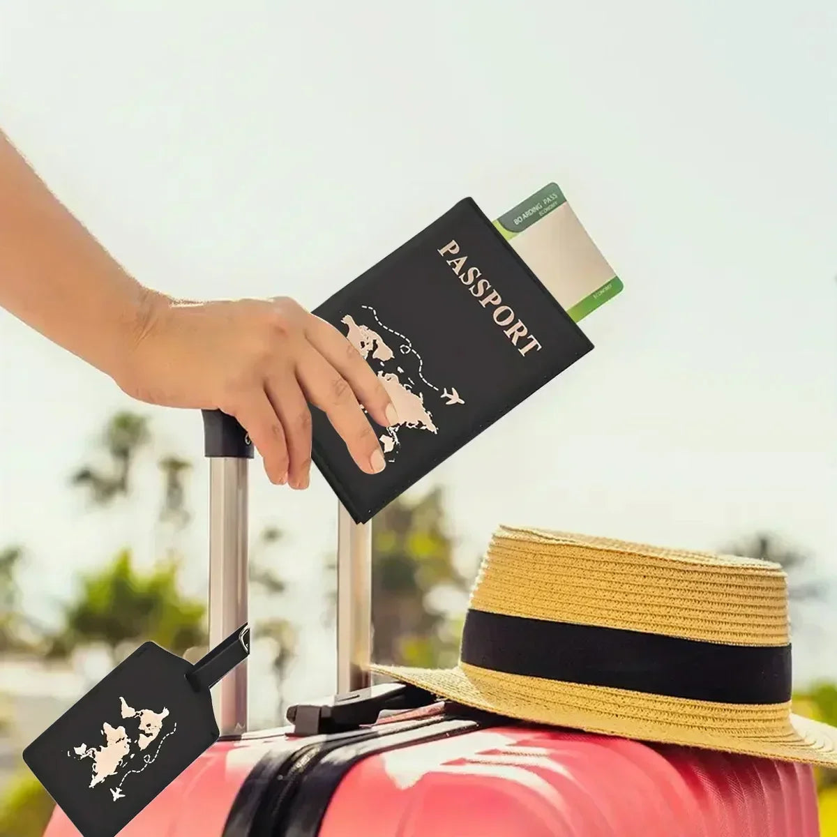 RFID Leather Passport Holder - Vintage Travel Wallet Case for Men & Women with ID and Card Storage
