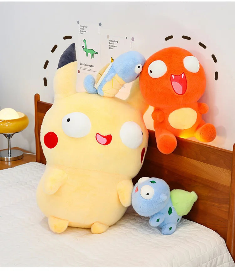 23cm Cute Pokemon Plush Toys — Pikachu, Charizard & Squirtle Soft Sleeping Pillow Dolls, Christmas Gift