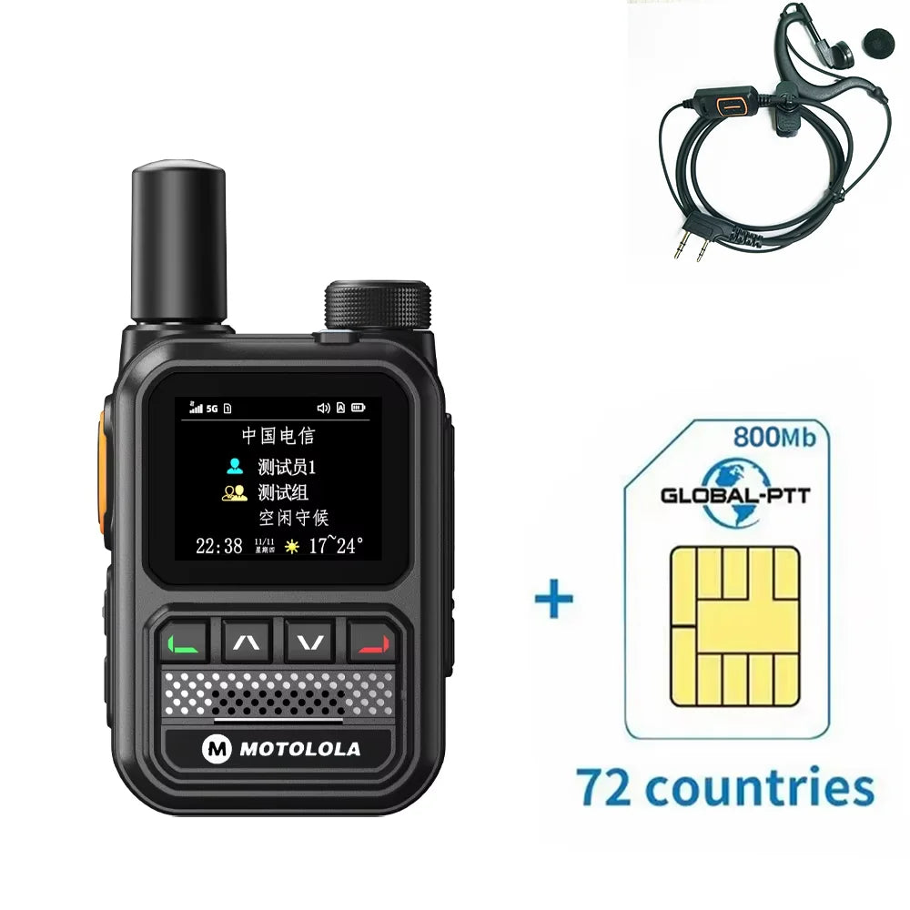 MOTOLOLA POC Network Walkie Talkie – 5G GPS Dual SIM Nationwide Intercom Handheld Long Range Two-Way Ham Radio Device