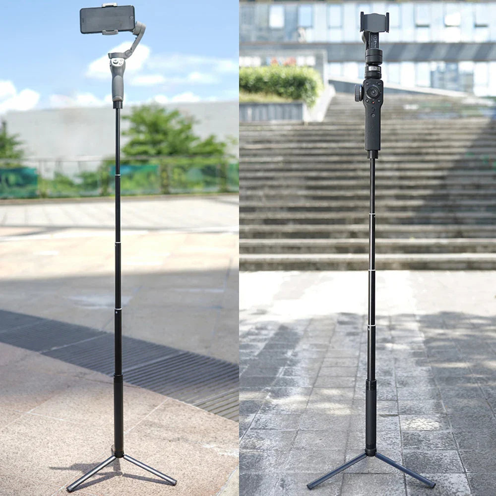 Metal Mini Tripod Stand for DJI, Zhiyun, Feiyu Gimbals & DSLR Cameras, Monopod with 1/4" Screw, Tabletop Handheld Stabilizer