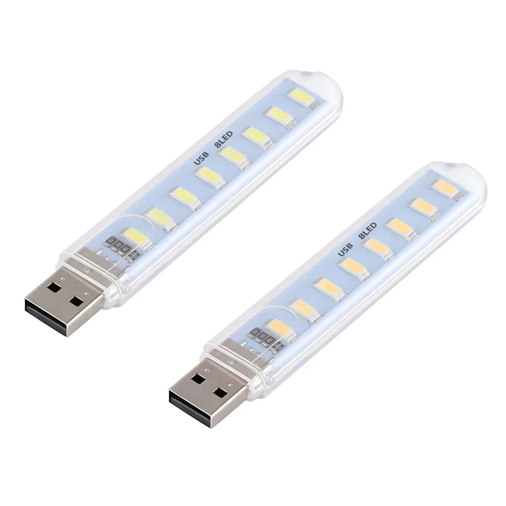 Mini Portable USB LED Book Light – Ultra Bright Reading Lamp with 2/3/8 LEDs, DC5V for Power Bank, PC, Laptop & Notebook
