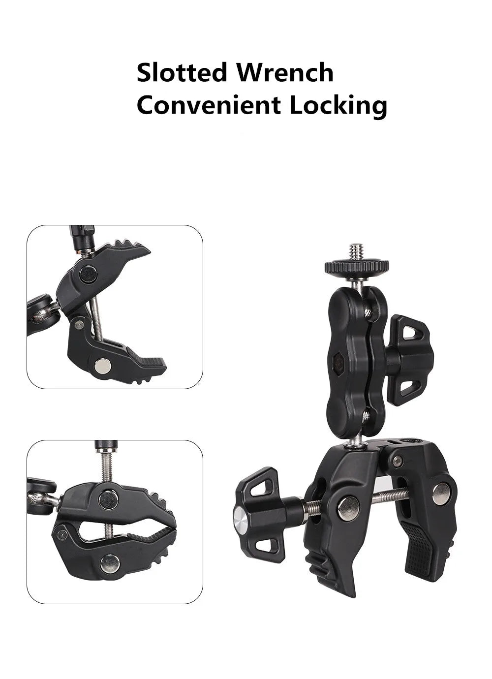 Selfie Stick Monopod Handlebar Mount – Compatible with Insta360 X4/X3/X2, GoPro 8-13 & DJI for Bicycle & Motorcycle