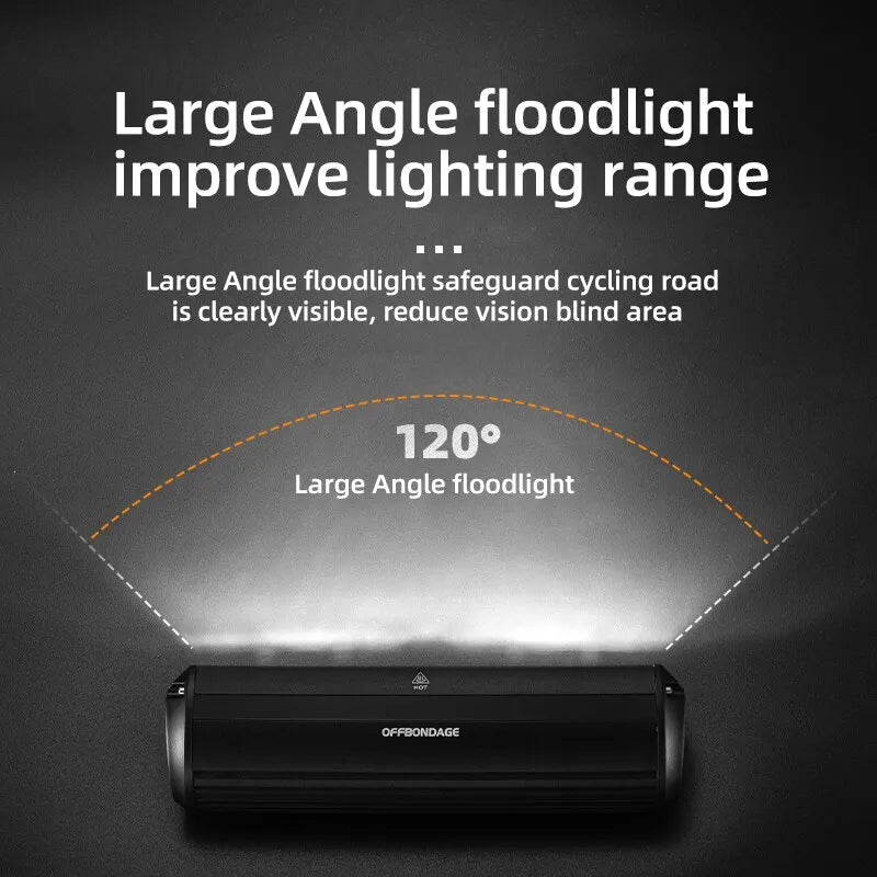 OFFBONDAGE 900Lumen Bicycle Front Light: Waterproof USB Rechargeable Flashlight for MTB Road Cycling