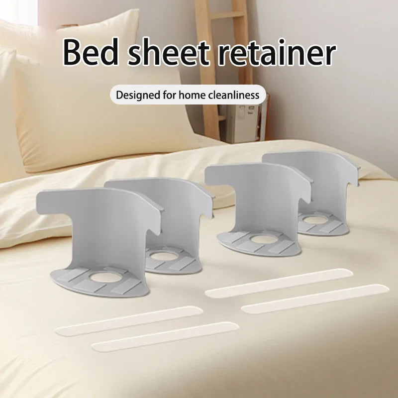 4pcs Bed Sheet Fasteners — Heavy Duty Multifunctional Sheet Ties & Corner Tightener Clips for Home Use