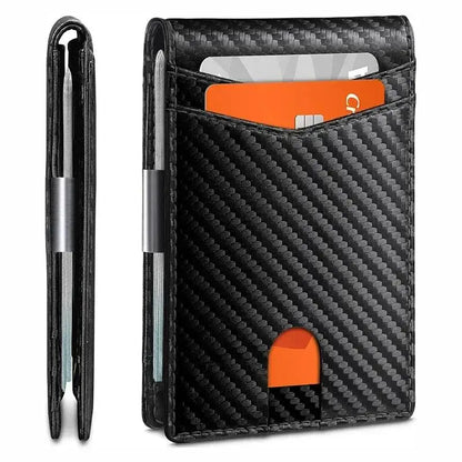 RFID Carbon Fiber Men’s Wallet — Slim Luxury Card Holder, Small Money Bag, Short Purse & Billfold for Men