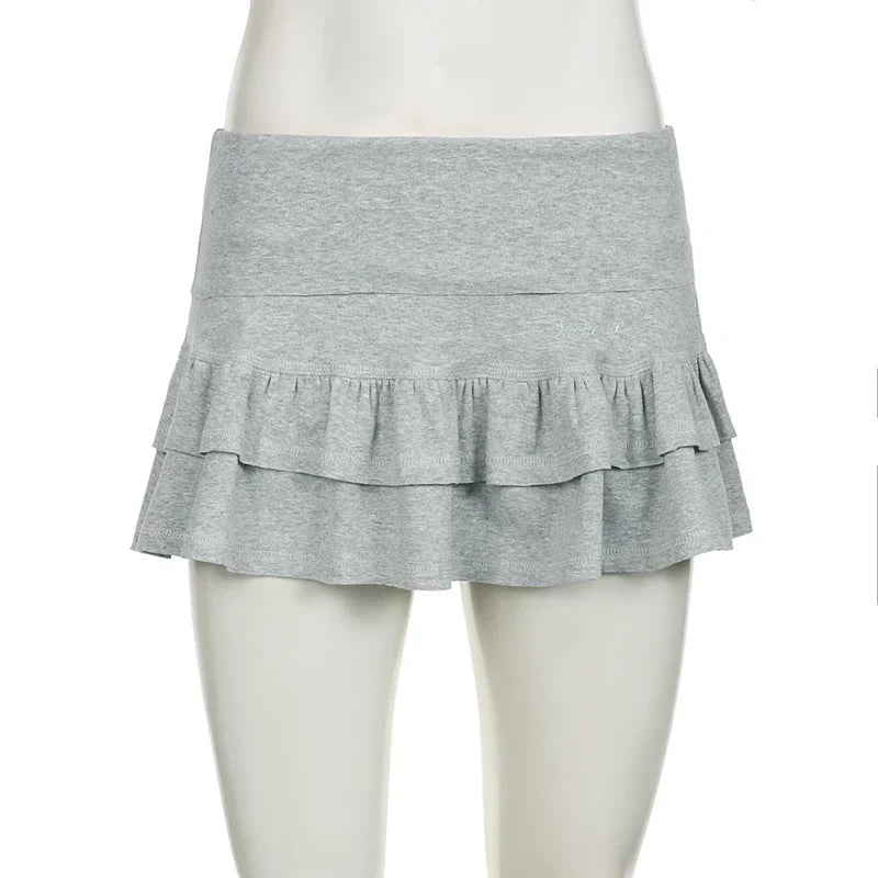 Mooyufo Women’s Sweet Solid Pleated Mini Skirt — Preppy Sexy Low-Waist Slim Skirt, 2024 Summer Fashion Streetwear