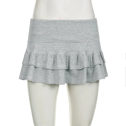 Mooyufo Women’s Sweet Solid Pleated Mini Skirt — Preppy Sexy Low-Waist Slim Skirt, 2024 Summer Fashion Streetwear