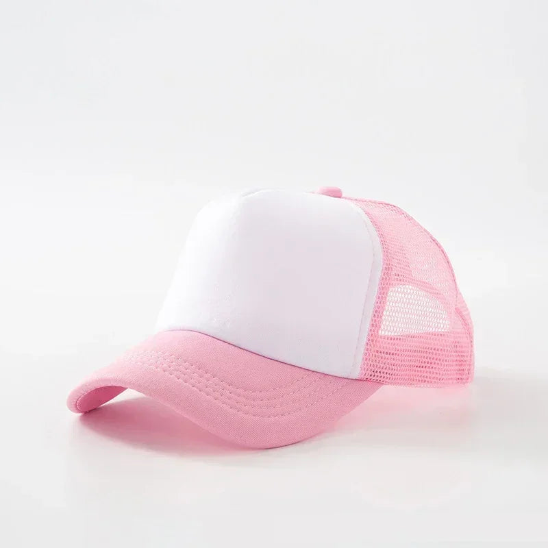 Custom Logo Trucker Hat - Adjustable Polyester Mesh Baseball Cap for Men & Women