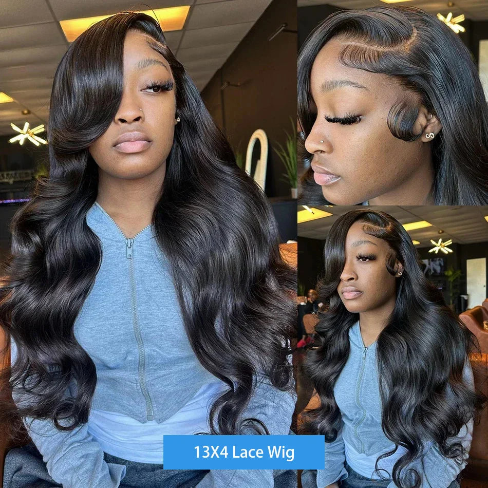 250% Density Body Wave Lace Front Wig – 13x6 Transparent Brazilian Remy Human Hair, 30-32 Inch for Black Women
