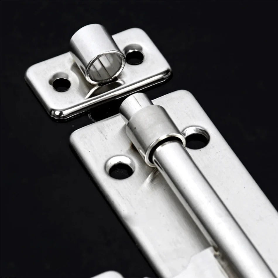 4-Inch Stainless Steel Door Lock – Barrel Bolt Latch Padlock Clasp Set for Doors, Windows, Drawers & Cupboards (Brushed Finish)