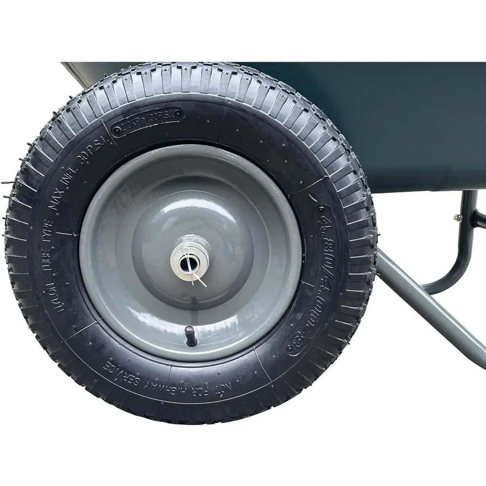 Heavy Duty Poly Yard Dump Cart - 1200LB Towable Utility Wagon with Dual Wheels for Landscaping & Hauling