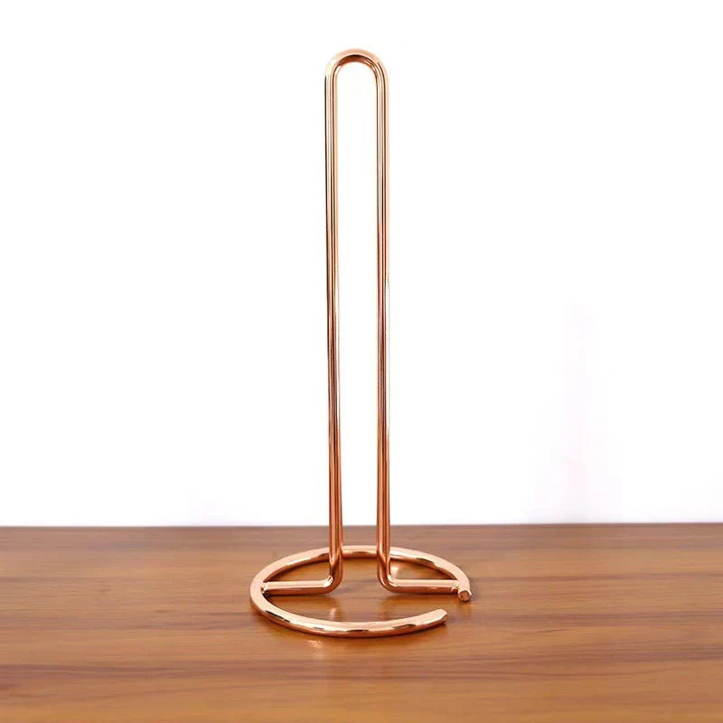 Metal Paper Towel Holder Stand – Modern Minimalist Countertop Dispenser, Elegant Gold & Rose Gold Finish for Kitchen & Dining Table