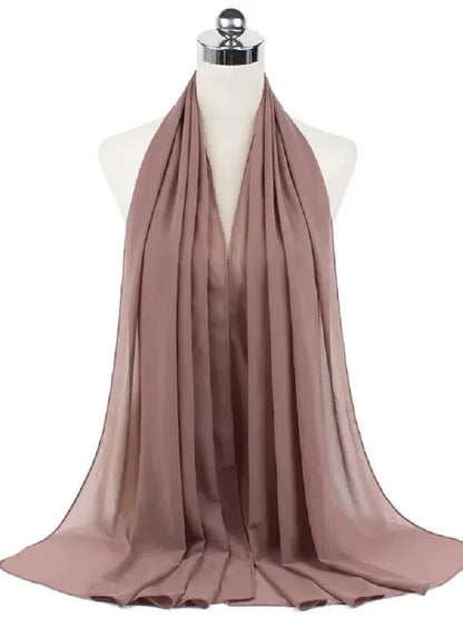 Women’s Solid Chiffon Instant Hijab – Ready-to-Wear Islamic Scarf, Muslim Shawl & Arab Head Wrap
