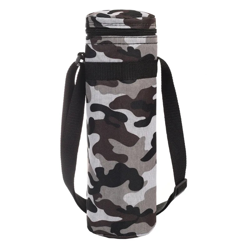 Portable Insulated Water Bottle Bag - Oxford Cloth Cooler Carrier for Camping & Outdoor Activities 1.5L