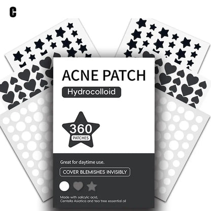 360PCS Colorful Invisible Pimple Removal Hydrocolloid Patches – Anti-Acne Spot Concealer Beauty Repair Stickers