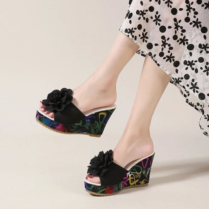 2026 Women’s Platform Wedge Slippers - Fashion Floral Summer Beach Sandals