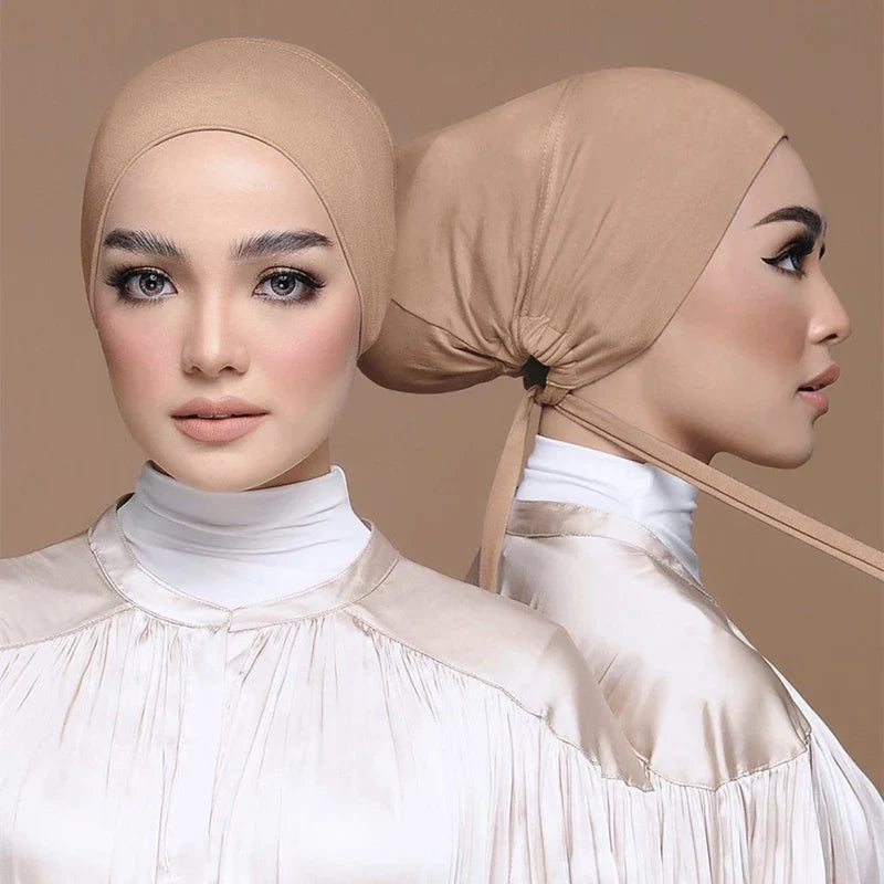 New Soft Modal Muslim Turban Hat - Inner Hijab Caps for Islamic Wear - Underscarf Bonnet for Female Headwrap - Turbante Mujer