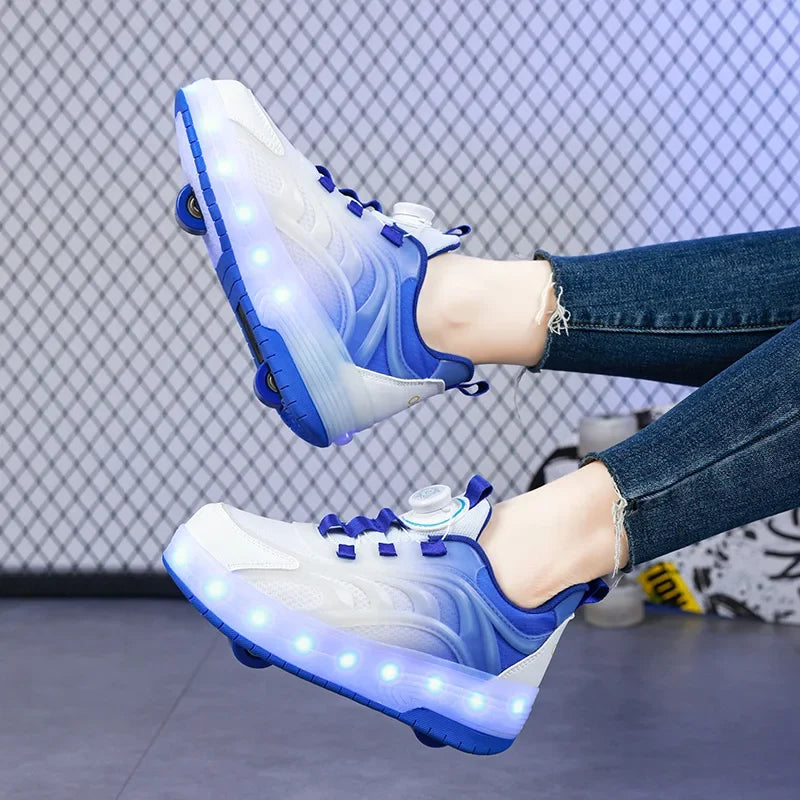 Kids' LED Roller Skate Shoes - Two-Wheel Glowing Sneakers for Boys & Girls