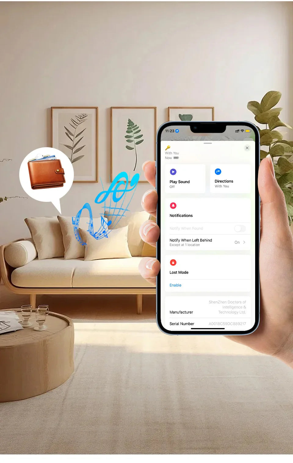 Mini Tracking Device for Apple Find My — Smart iTag Bluetooth GPS Tracker for Keys, Child, Pet & Car, iOS Compatible
