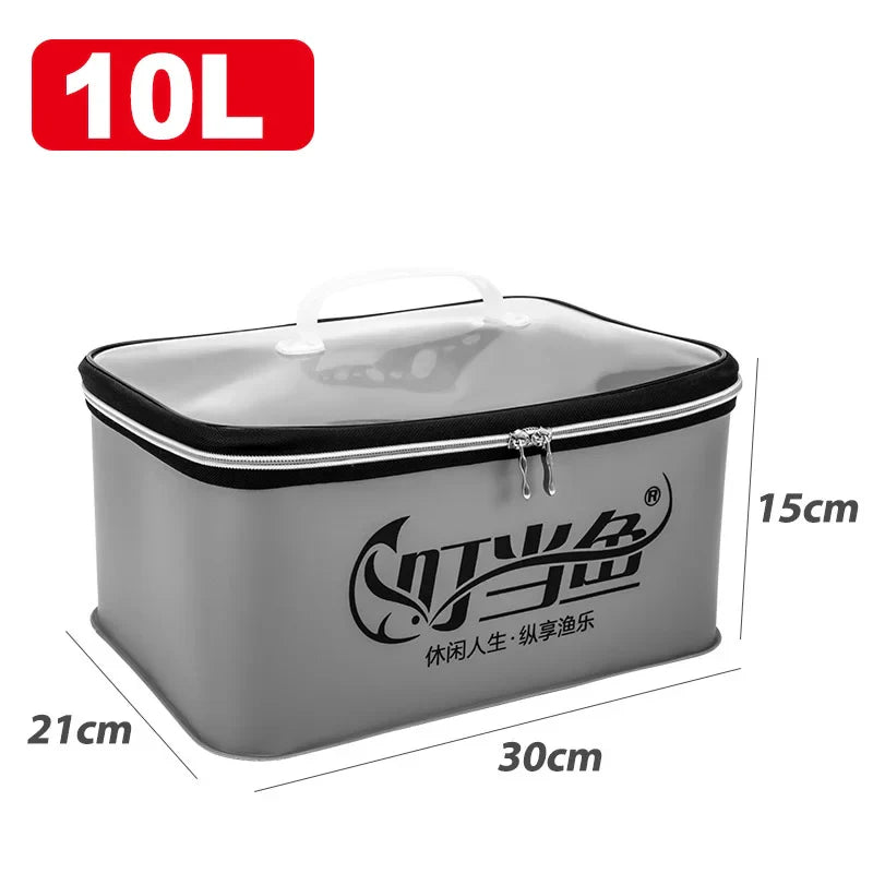 Multifunction EVA Folding Fishing Bag – Live Fish Bucket and Water Container, 4L/6L/10L/14L Tackle Storage Case