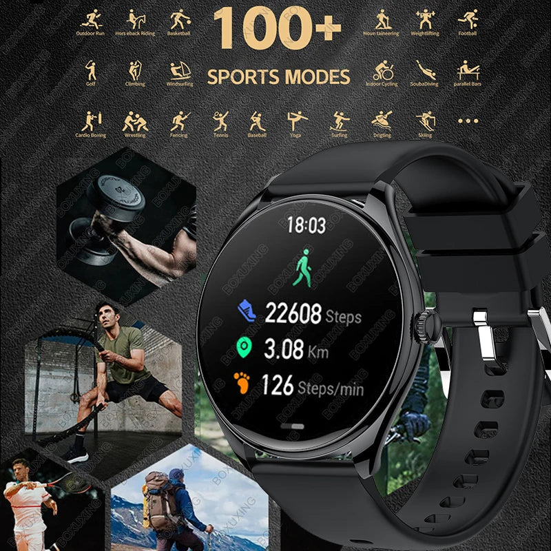 Ultra-Thin AMOLED Smartwatch for Men - 3D Display, Fitness Tracking, Heart Rate, Bluetooth Calls & Waterproof Design