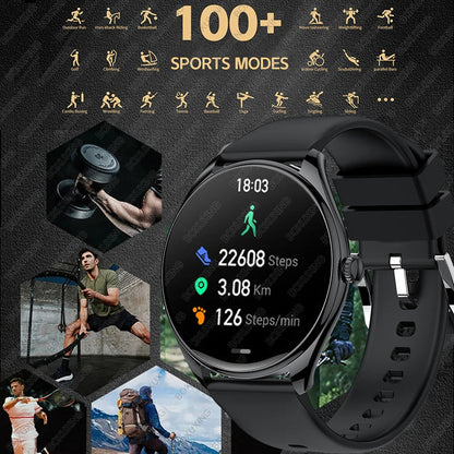 Ultra-Thin AMOLED Smartwatch for Men - 3D Display, Fitness Tracking, Heart Rate, Bluetooth Calls & Waterproof Design