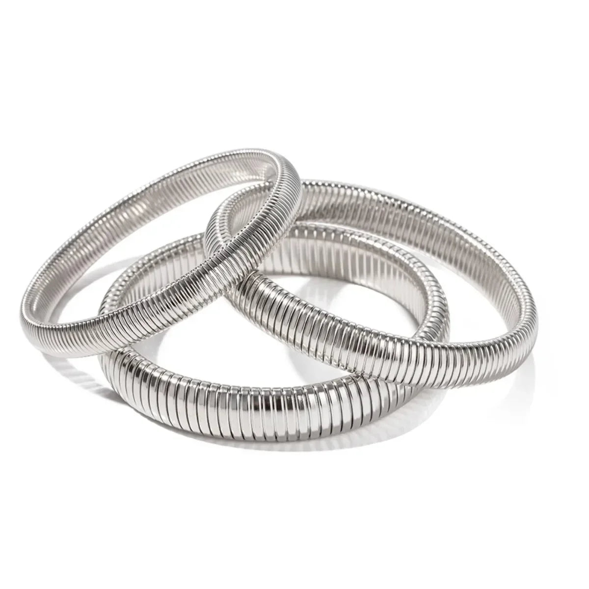 Stainless Steel Flex Snake Chain Cuff Bracelet – 18k Gold Plated Wide Bangle Fashion Jewelry for Women Gifts