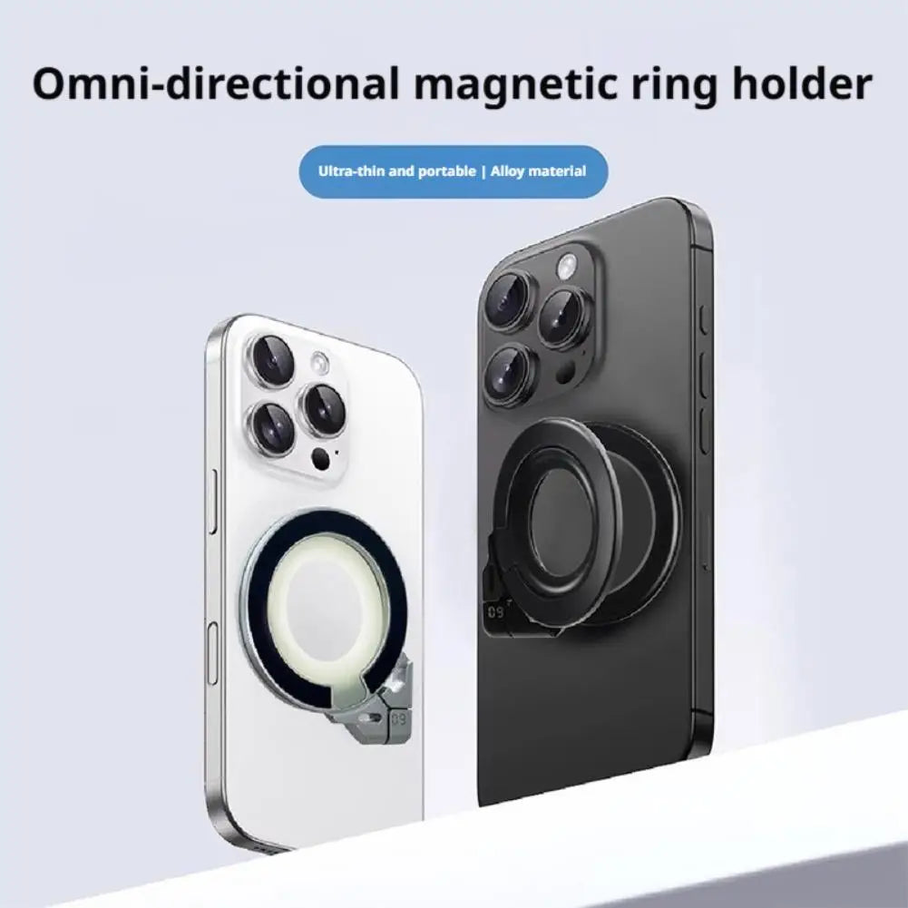 Foldable Magnetic Finger Phone Holder - Rotating Portable Phone Stand