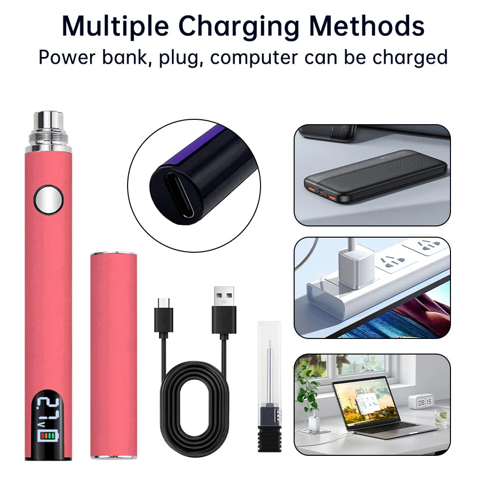 Mini USB Soldering Iron 510 Interface – 650mAh Rechargeable Fast Heating Electric Repair Tool with Adjustable Voltage Solder Pen