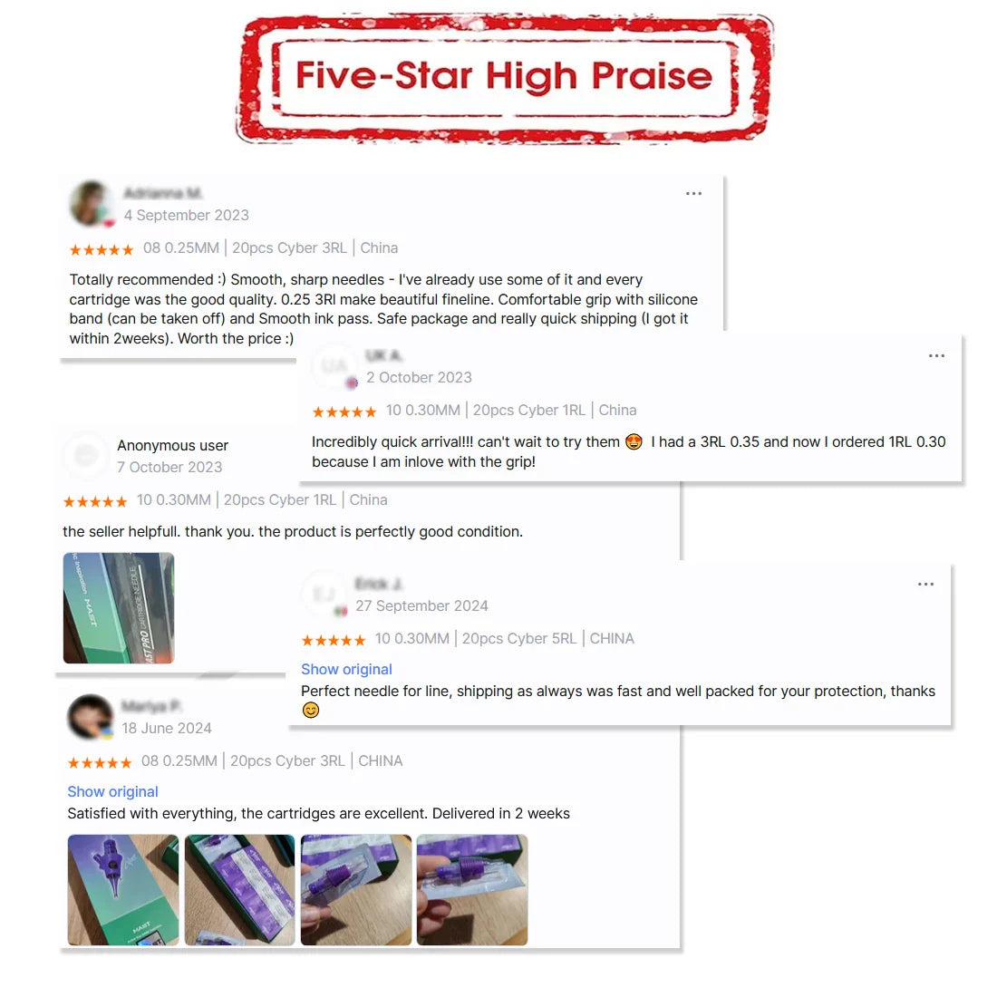 Professional Mast Tattoo Cyber Needles – RL Disposable Sterilized Tattoo & Makeup Cartridges, 20PCS/Box