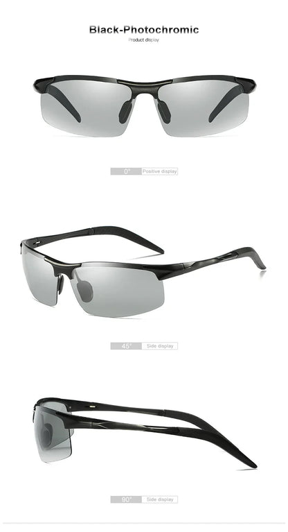 CLLOIO Aluminum Photochromic Sunglasses – Polarized Day & Night Chameleon Glasses for Men, Anti-Glare, UV Protection, Color Changing Sun Glasses