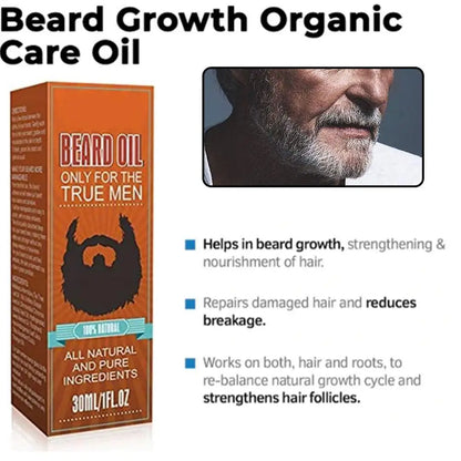 30ml Men’s Beard Growth Oil Serum – Nourishing Beard Care Treatment for Softening, Strengthening, Thickening & Styling Facial Hair Grooming Oil
