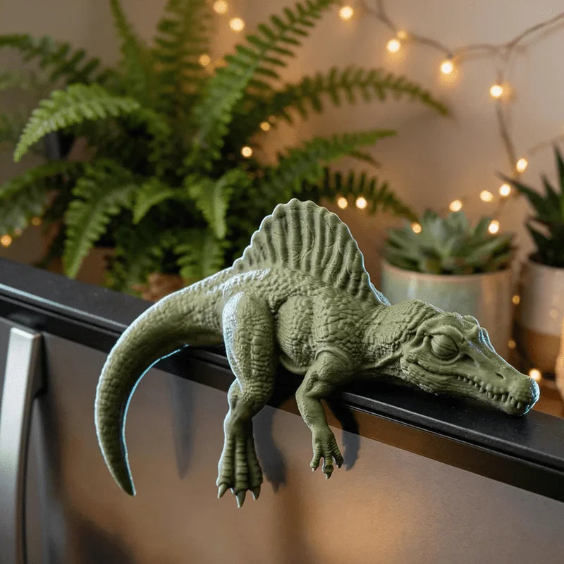 Sleeping T-Rex Monitor Topper - 3D Printed Mini Dinosaur Figurine for Desk, Monitor & Shelf Decor