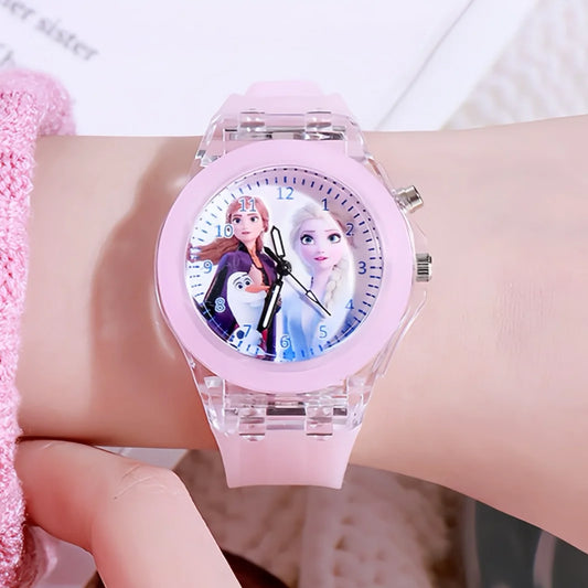 Disney Kids Watch for Girls – Princess Elsa Frozen 2 Silicone Strap, Flash Light, Children’s Clock, Reloj Infantil
