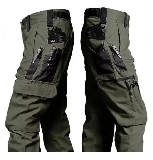Men's Wear-Resistant Work Pants – Multi-Pocket Straight Cargo Trousers for Outdoor, Tactical, and Casual Wear
